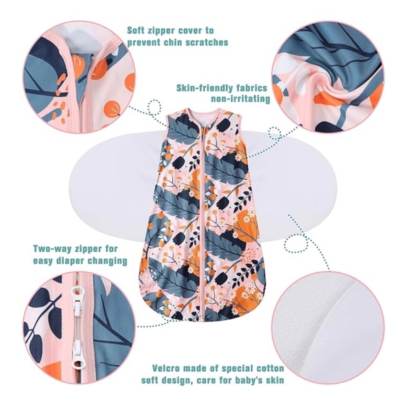 Newborn Sleep Sack Baby Swaddle 3-Way Adjustable Wearable Blanket 3-6 Months - Picture 1 of 4